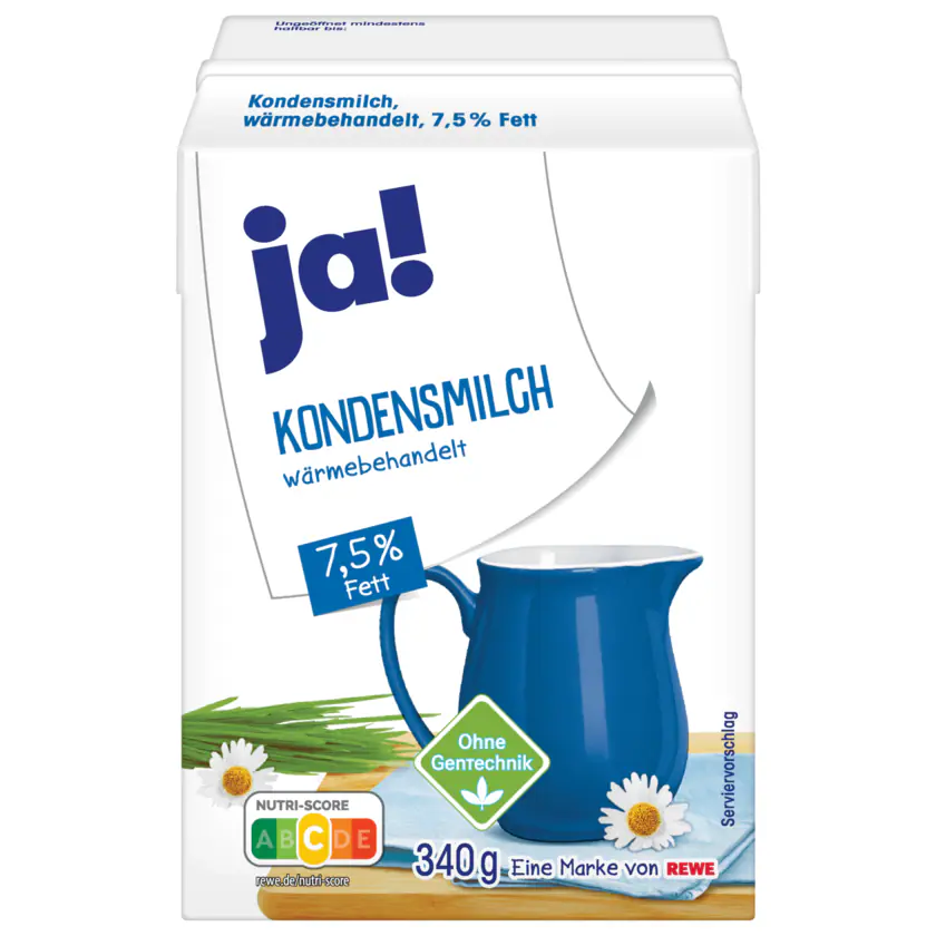 Bild von ja! Kondensmilch 7,5% 340g